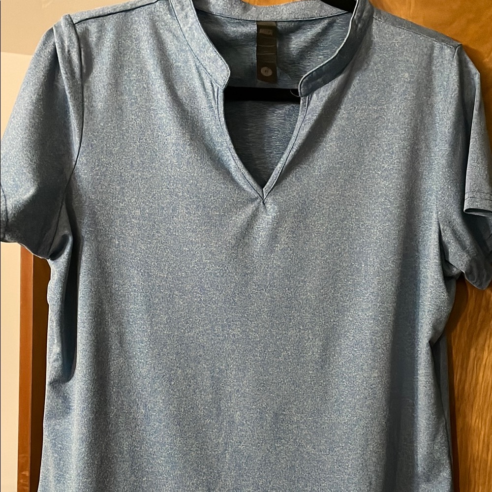 Blue Polo Shirt with Modern Collar and Relaxed Fit